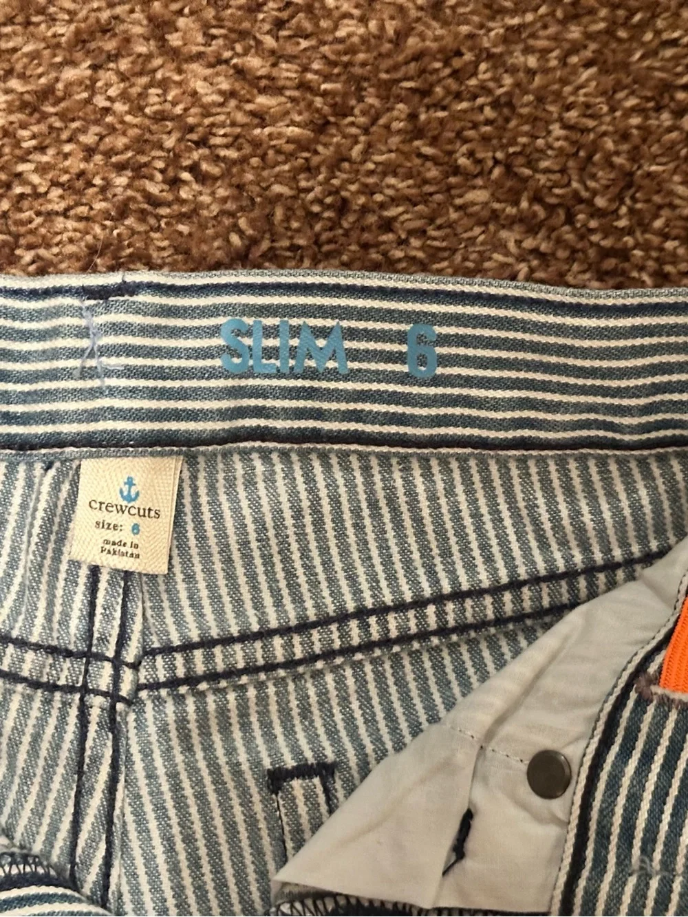 Crewcuts Striped Slim Fit Boys Jeans size 6